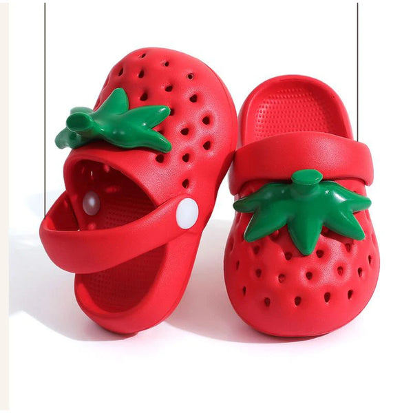 Strawberry Shaped Parent-child Slippers Perforated Shoes Sweet Cute Student Slippers Niche Design Fashion Creative Women Sandals