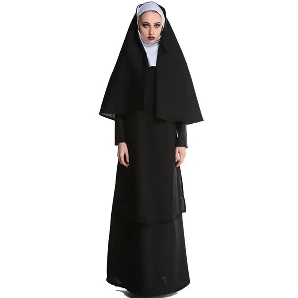 Halloween Nun Costume Women's Role-playing Stage Wear Masquerade Party Outfit New Style Adult Size M-XL Modern Dance Clothes
