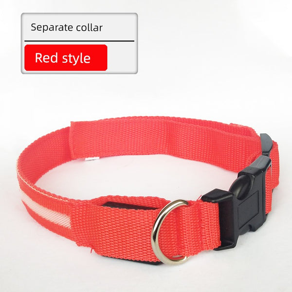 Dog Luminous Collar Fluorescent Luminous Pendant Teddy Collar Medium Large Dog Dog Collar Cat Collar Pet Supplies