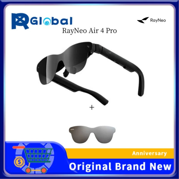 RayNeo Air 4 Pro smart AR glasses,Supports HDR10, 3840Hz, 4 speakers, 1200 nits,Micro-OLED dual-layer screen, clearer