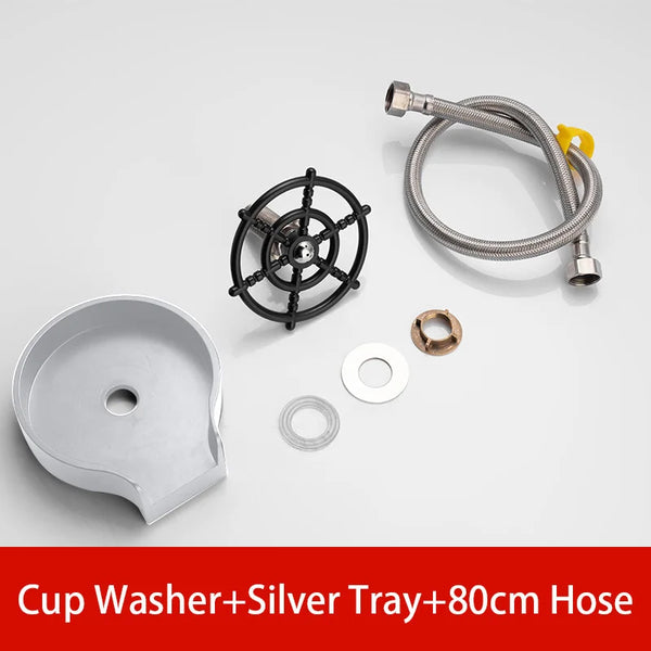 Automatic Glass Cup Washer High Pressure Kitchen Faucet Glass Rinser Stainless Steel Bar Cup Cleaner for Kitchen Sinks Wash Tool