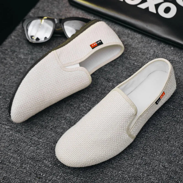 Men Loafers Shoes Fashion Men Breathable Casual Shoes Classic Linen Slip on Sneakers Male Summer Cheap Driving Shoes for Men