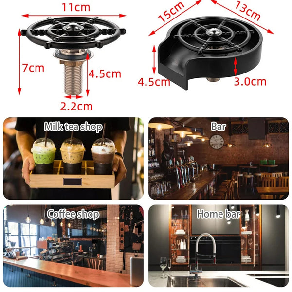 Automatic Glass Cup Washer High Pressure Kitchen Faucet Glass Rinser Stainless Steel Bar Cup Cleaner for Kitchen Sinks Wash Tool
