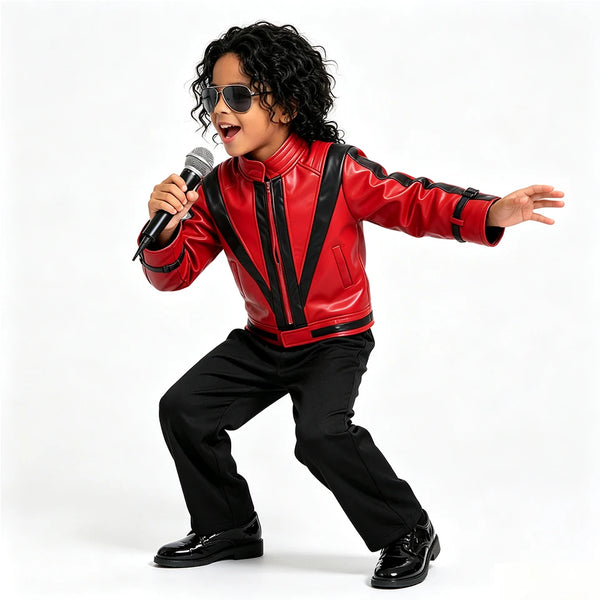 Pop Star Jackson Kids Clothes Halloween Cosplay 80s Singer Stage Performance Children's Costume Rock Disco Dancing Boys Outfits