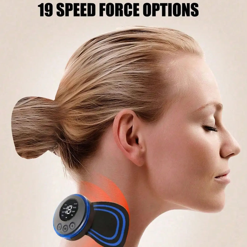 Mini Cervical Spine Patch Remote Control and Portable Massager with Patches for Full Body Massage with Multi-mode Adjustment