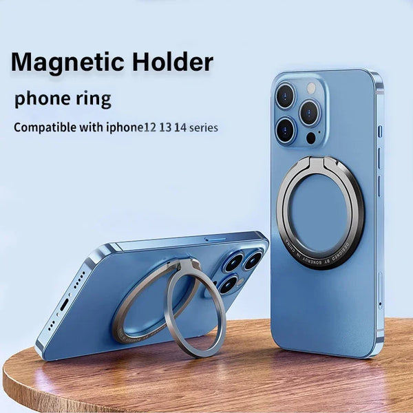 Magnetic Ring IPhone Holder For MagSafe Portable Mobile Phone Magnet Foldable Bracket Removable Grip Stand for iPhone Support