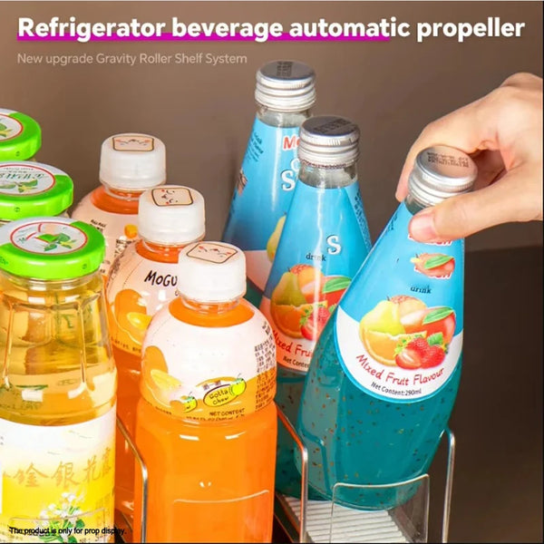 Automatic Soda Can Dispenser Retail Transparent Slide Rail Beverage Storage Organizer Rack Drink Spring Pusher For Fridge