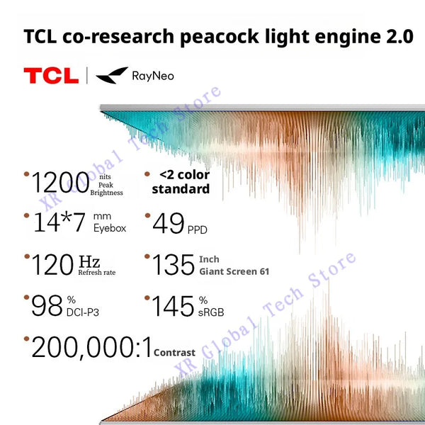 RayNeo Air 4 Pro smart AR glasses,Supports HDR10, 3840Hz, 4 speakers, 1200 nits,Micro-OLED dual-layer screen, clearer