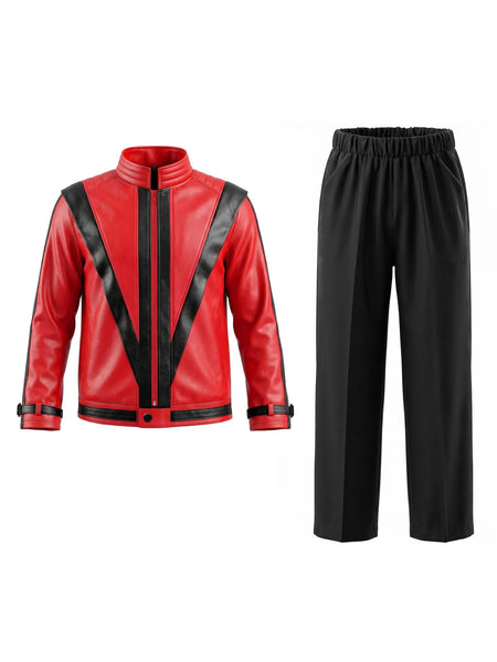 Pop Star Jackson Kids Clothes Halloween Cosplay 80s Singer Stage Performance Children's Costume Rock Disco Dancing Boys Outfits