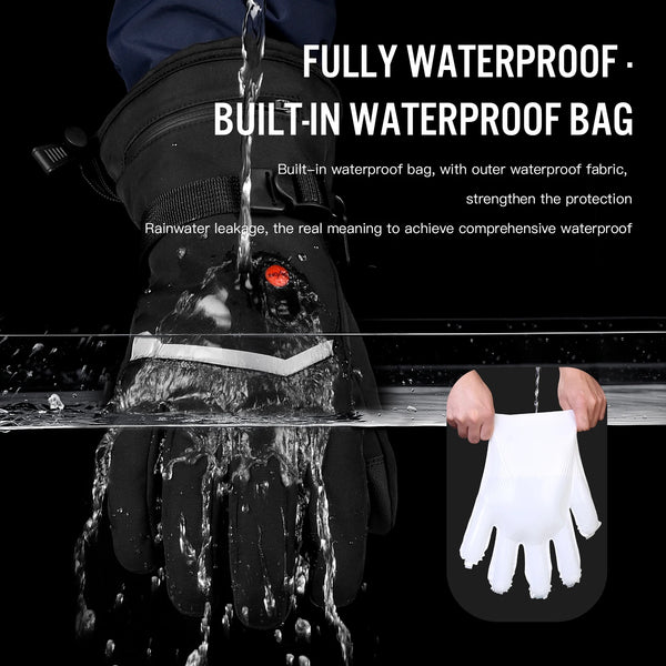 Electric Heated Gloves Motorcycle Winter Moto Heated Gloves Warm Waterproof Rechargeable Heating Thermal Gloves For Snowmobile