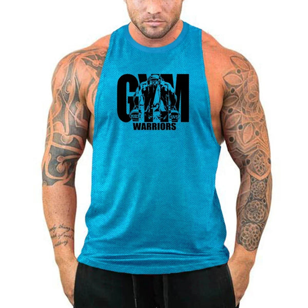 Gym Bodybuilding Workout Muscle Tank Tops Summer Cool Cotton Breathable Sleeveless T-Shirts Mens Fitness Running Sport Singlets