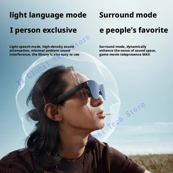 RayNeo Air 4 Pro smart AR glasses,Supports HDR10, 3840Hz, 4 speakers, 1200 nits,Micro-OLED dual-layer screen, clearer