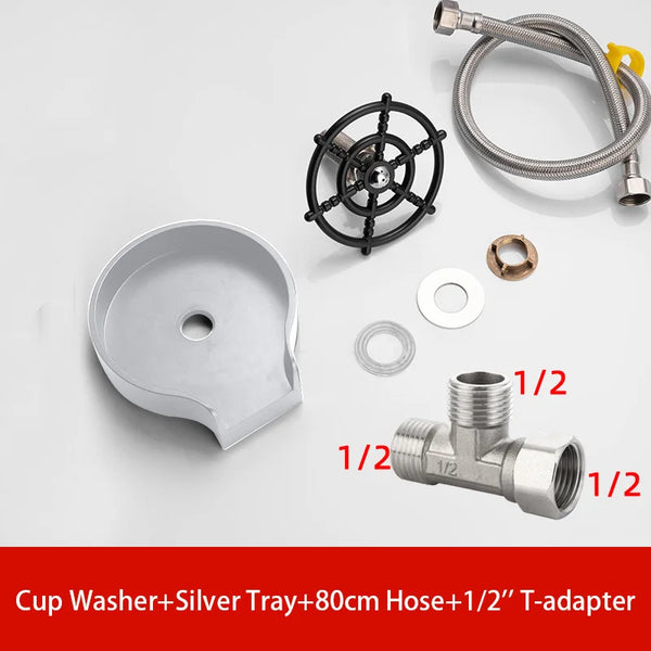Automatic Glass Cup Washer High Pressure Kitchen Faucet Glass Rinser Stainless Steel Bar Cup Cleaner for Kitchen Sinks Wash Tool