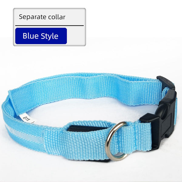 Dog Luminous Collar Fluorescent Luminous Pendant Teddy Collar Medium Large Dog Dog Collar Cat Collar Pet Supplies