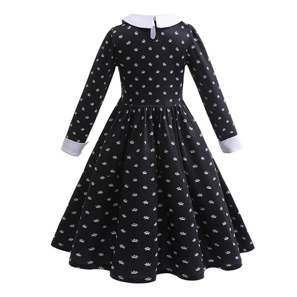 Children Wednesday Costume Girls Black Gothic Family Clothes Halloween Cosplay Costume for Kids Easter Carnival Fancy Dress Up