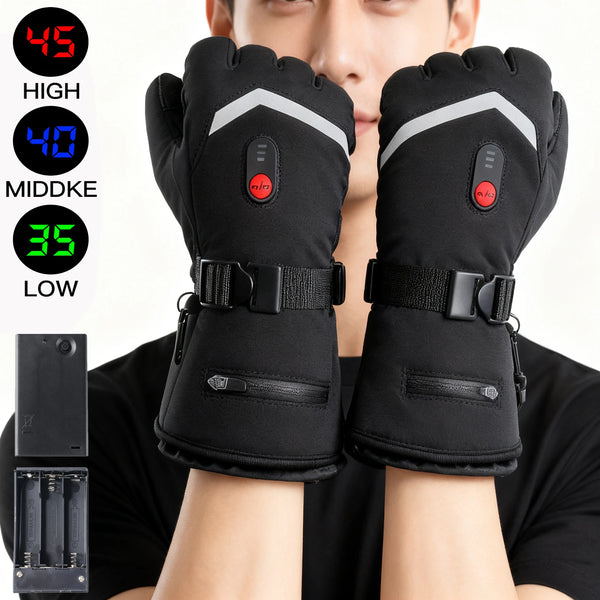 Electric Heated Gloves Motorcycle Winter Moto Heated Gloves Warm Waterproof Rechargeable Heating Thermal Gloves For Snowmobile