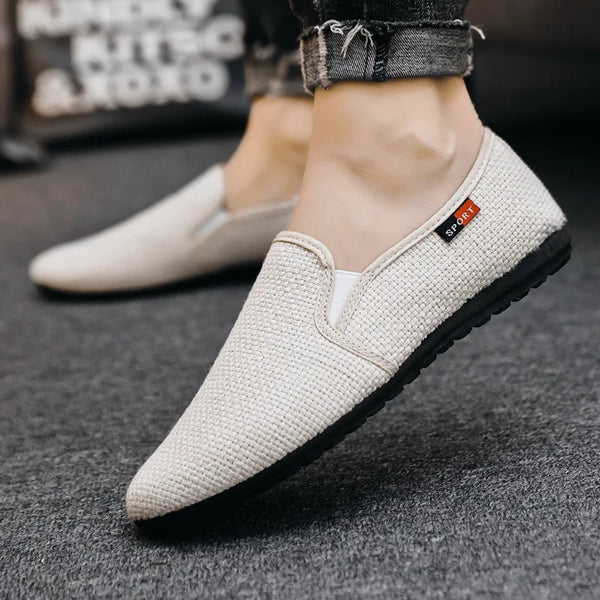 Men Loafers Shoes Fashion Men Breathable Casual Shoes Classic Linen Slip on Sneakers Male Summer Cheap Driving Shoes for Men