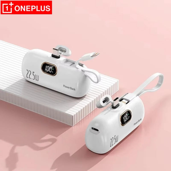 OnePlus 10000mAh Portable Power Bank 2- in-1 Fast Charger Lightweight High capacity Pocket Power Bank For IPhone Huawei Samsung