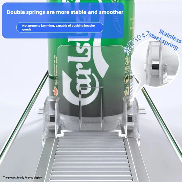 Automatic Soda Can Dispenser Retail Transparent Slide Rail Beverage Storage Organizer Rack Drink Spring Pusher For Fridge