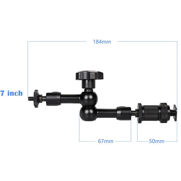 7/11 Inch Friction Articulating Magic Arm with Wall Mount 1/4 Screw for DSLR Camera Photo Studio Photography Accessory Prop Kit