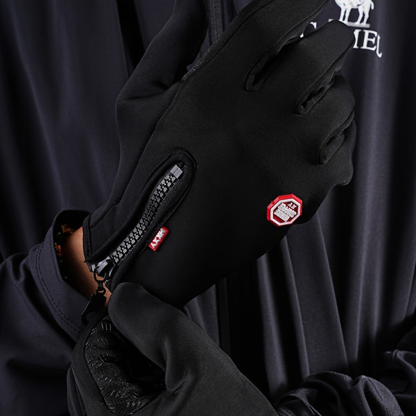 [Extreme Cold Waterproof Gloves] Touchscreen Thermal Gloves - Waterproof, Windproof, Non-Slip for Extreme Cold Weather, Ideal for Outdoor Activities, Full Finger Design with Zipper Closure, Hand Washable, Winter Sports Access
